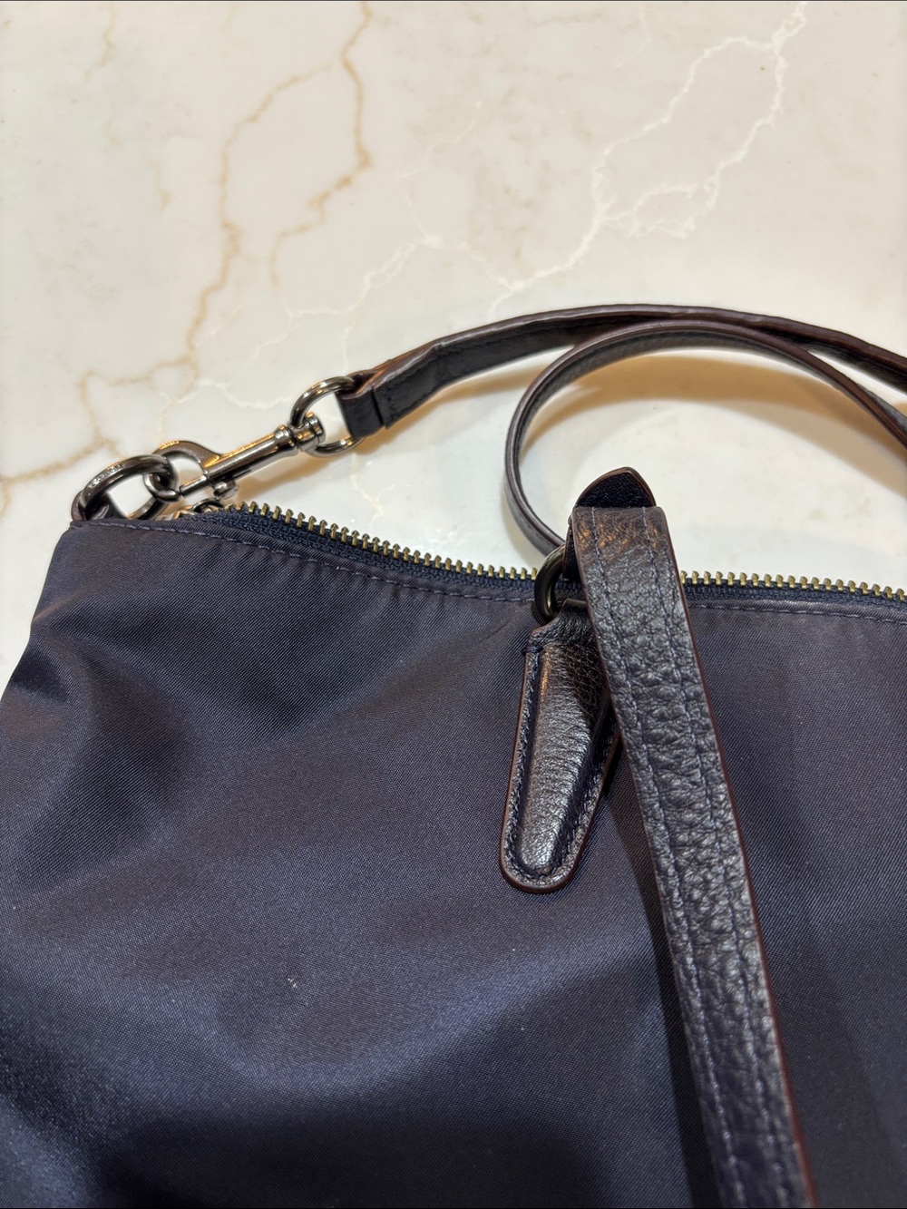 Coach Nylon and Leather Blue Tote with Crossbody Strap - Picture 16 of 16